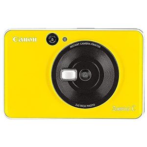 Canon Zoemini C Instant Camera Digitaal 5 Mp (Direct Printen, Zoeker, Flitslicht, Micro Sd-Kaartslot, Selfie Spiegel (11X8Mm), 5 X 7,6 Cm Sticker, Zink Drukdrukvrij), Bumblebee Yellow