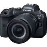 Canon EOS R6 Systeemcamera, Behuizing, Met Lens RF 24-105 mm F4-7.1 IS STM, Spiegelloos, 20,1 MP, 4K UHD, 5-Assige Beeldstabilisator, 7,5 cm Vari-Angle LCD II, Zwart