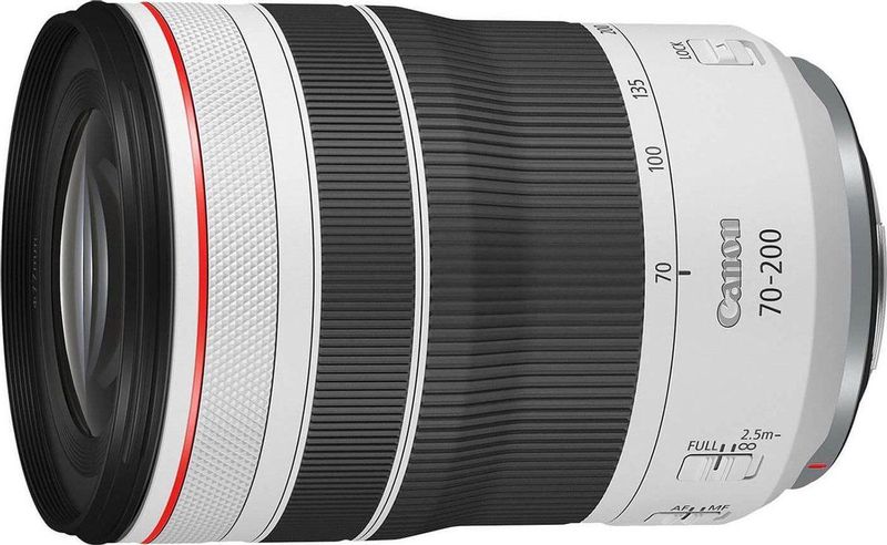 Canon RF 70-200 mm Lens F4L IS USM voor EOS R (77 mm filterdraad, 5-traps optische beeldstabilisatie, dual-nano-USM autofocus, vol formaat, licht, compact, bescherming tegen stof en spatwater), zwart