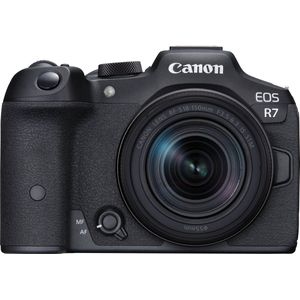 Canon EOS R7 Kamera spiegellose Camera + RF-S 18-150mm F3.5-6.3 is STM Objektiv (DSLR Upgrade, Hybridkamera, 4K/30p Videoaufnahmen, bis zu 15 B/s, WLAN) schwarz