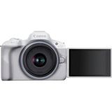 Canon EOS R50 + RF-S 18-45 mm F4.5-6.3 IS STM | 24,2 MP APS-C spiegelloze camera | tot 15 fps Cont.|Dual Pixel CMOS AF II | 4K 30p | Variabel Hoek Display | Bluetooth en WiFi | Wit