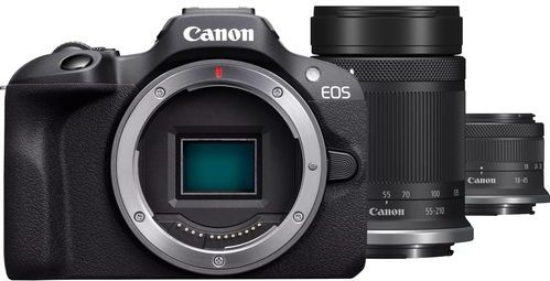 Canon - EOS R100 - Compactcamera - Zwart - Inclusief RF-S 18-45mm en 55-210mm