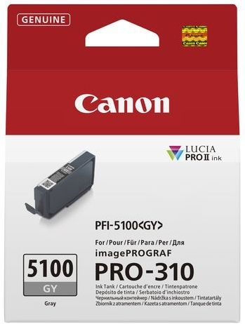 Canon - PFI-5100 GY - Grijze Inktcartridge - 14ml - LUCIA PRO II Systeem