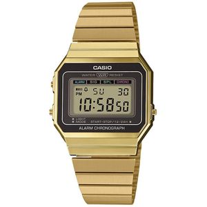 Casio A700WEMG-9AEF Digitaal Dameshorloge met Armband van Roestvrij Staa - Gou - Gou - Armband