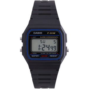 Casio Heren Horloge F-91W-1YEF Alar - Chronograa - Lys