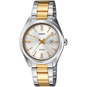 CASIO TIMELESS COLLECTION Quarzuhr LTP-1302PSG-7AVEG, Armbanduhr, Damenuhr, analog, Datum, Edelstahlarmband