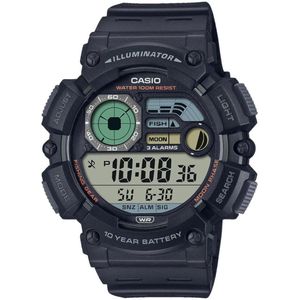 CASIO TIMELESS COLLECTION Chronograph, Quarzuhr, Armbanduhr, Herrenuhr, Digitaluhr, Resinarmband, Mondphase