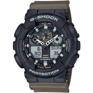 CASIO G-SHOCK Chronograph GA-100TU-1A3ER, Quarzuhr,Armbanduhr,Herrenuhr,digital, bis 20 bar wasserd.Resinarmband