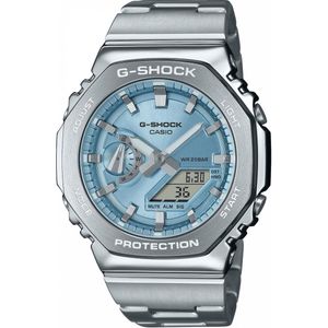 CASIO G-SHOCK Chronograph, Quarzuhr Armbanduhr,Herren,digital,bis 20bar wasserd.,Edelstahlarmband