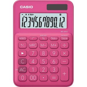 Casio MS-20UC Bureaurekenmachine Rood Aantal displayposities: 12 werkt op zonne-energie, werkt op batterijen (b x h x d) 105 x 23 x 149.5 mm