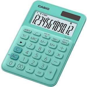 Casio MS-20UC-GN Bureaurekenmachine werkt op zonne-energie, werkt op batterijen Groen Aantal displayposities: 12