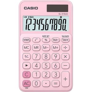 Casio SL-310UC-PK Zakrekenmachine werkt op zonne-energie, werkt op batterijen Roze Aantal displayposities: 10