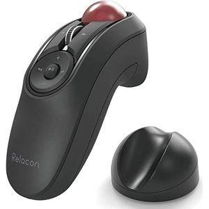 Elecom Handheld trackball muis, Bluetooth ergonomische duimbediening, Ambidexterity, 10-knops optische sensor, compatibel voor pc, laptop, Windows, Mac, iPad, Android, Relacon (M-RT1BRXBK)