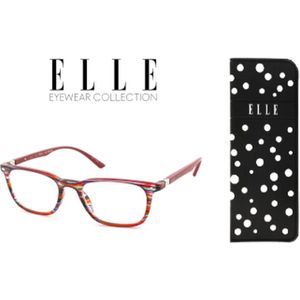 Leesbril Elle EL15937-Rood Gestreept-+1.00