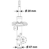 Kayaba - 3348098 - Schokdemper - Vooras Rechts - Gasdruk - Dubbelpijp