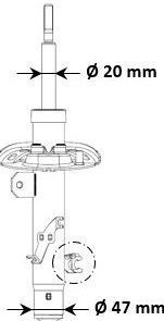 Kayaba - 3348098 - Schokdemper - Vooras Rechts - Gasdruk - Dubbelpijp