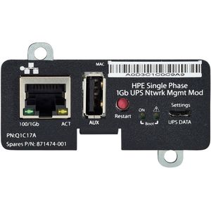 HP - Enkelfasige 1 Gb UPS-netwerkbeheermodule - Zwart - Stroombeheer