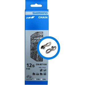Shimano SLX CN M7100 Ketting 12 speed, zilver Uitvoering Links