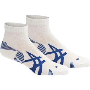 Asics 2ppk cushion run quarter sock in de kleur wit.