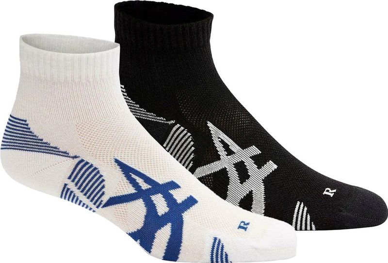 ASICS - Cushion Run - Sportsokken - Wit/Zwart - Set van 2 Paar - Driekwart Lengte
