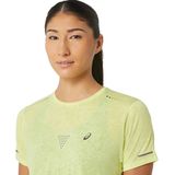 Asics Metarun Pattern T-shirt Met Korte Mouwen Geel S Vrouw