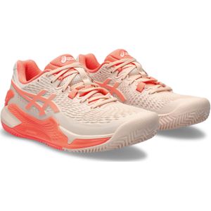 ASICS Gel-Resolution 9 Clay Sneakers voor dames, 39 EU, Pearl Pink Sun Coral, 39 EU