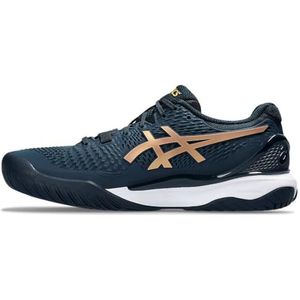 ASICS Resolutie 9 tennisschoen voor snelvelden voor heren, French Blue Pure Gold, 46.5 EU