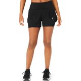 Asics Womens Road 2-in-1 3,5 Short Hardloopshort (Dames |zwart)
