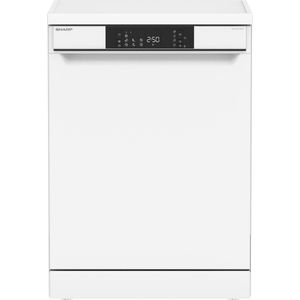 Sharp-QWNA1FF45DWEU-vrijstaande vaatwasser-energieklasse D-besteklade-wit