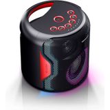 SHARP PS-921 (BK) Partylautsprecher, 14 Stunden Wiedergabezeit, Bluetooth, TWS: Koppeln eines weiteren Gerätes, Multicolor-Lichtshow mit verschiedenen Modi, Ultra-Bass-Einstellung, 130 Watt, schwarz