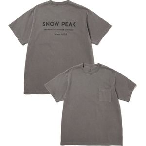 Snow Peak - Garment Dyed T-Shirt - Charcoal - Heren