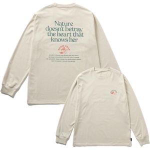 Snow Peak - Living With Nature LS T-Shirt - Ivory - T-shirt - Heren - Katoen