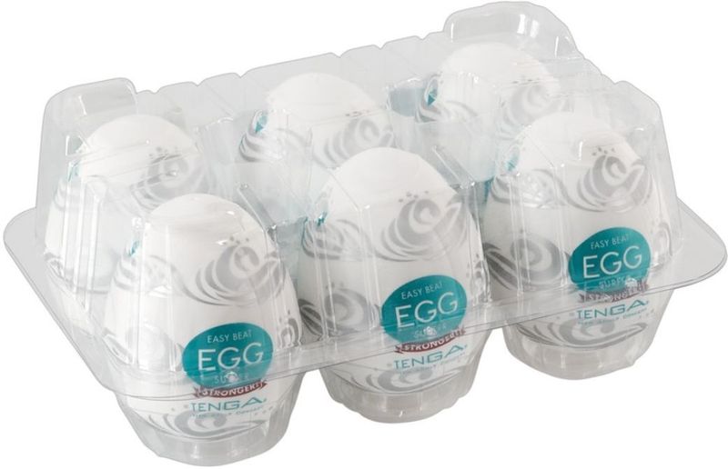 Tenga Egg Sixpack «Surfer» Einmal-Masturbatoren mit stimulierender Struktur (Rippen im Wellen-Design), 6 St&#252;ck