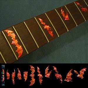 Bundmarker voor gitaar en bas - vleermuisvleugels - abalone rood - F-021BW-RD