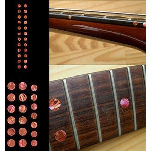 Inlay Sticker F-085CD-RD-AZ Fretmarker voor gitaar en bas - gepersonaliseerde puntenset - abalone rood