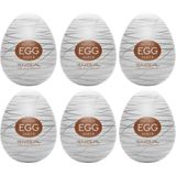 Tenga Egg Sixpack «Silky II» Einmal-Masturbatoren mit stimulierender Struktur (Rillen), 6 St&#252;ck