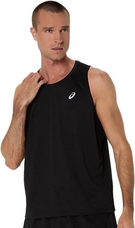 Asics - Core - Mouwloos T-shirt - Zwart - Gerecycled Materiaal