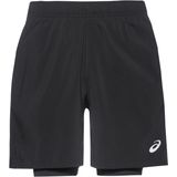 Asics Core 2N1 7in Short - Zwart - Hardloopshort met Compressiebroekje