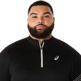 Asics - Icon LS 1/2 Zip - Hardlooptop - Zwart - Gerecycled Materiaal