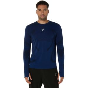 Asics - Road Seamless LS Top - Hardloop T-shirt - Blauw - Lange Mouw