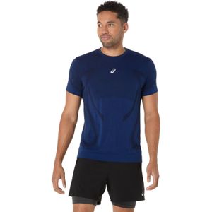 ASICS - Road Seamless SS Top - Hardloopshirt - Blauw - Naadloos