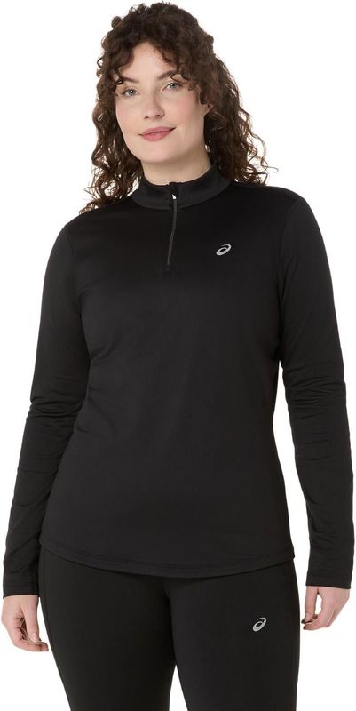 ASICS - Core 1/2 Zip - T-shirt - Zwart - Geborsteld
