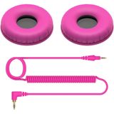 Pioneer DJ Oorkussens en Spiraalkabel voor Pioneer DJ HDJ-CUE1 (Roze)