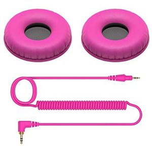 Pioneer DJ Oorkussens en Spiraalkabel voor Pioneer DJ HDJ-CUE1 (Roze)