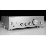 Pioneer A-10AE Silver Geïntegreerde versterker | 2.0 | Tone Control | Loudness | Analoge ingangen | Phono MM | Source Direct | Hoofdtelefoonuitgang | Totaal uitgangsvermogen: 2x 50 W