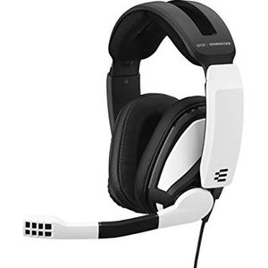 EPOS I Sennheiser GSP 301 Gaming Headset met ruisonderdrukkende microfoon, ergonomische klep, oorkussens, compatibel met pc, Mac, PS4, PS5, Xbox Series X, Xbox One, Nintendo Switch, wit