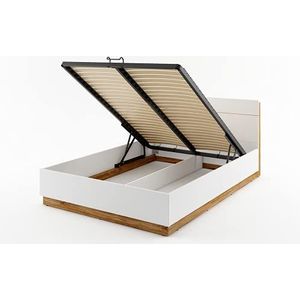 Dentro DT02 bed met lattenbodem, 160 x 200 cm, bedlade en LED-verlichting, echtbed, bedframe voor de slaapkamer