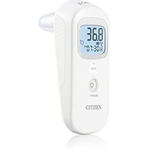 CITIZEN CTD711 Digitale voorhoofd- en oorthermometer voor volwassenen, kinderen en baby's. 4 standen. Temperaturen van oor, voorhoofd en oppervlak. Zeer snelle meting - slechts 1 seconde