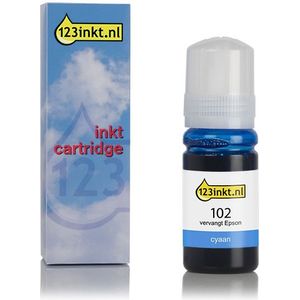 Inktpatroon Epson 102 inktfles cyaan (123inkt huismerk)