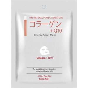 Mitomo Collageen & Q10 Gezichtsmasker - 1x25g - Tissue Masker - Intens Hydratatie en Verzorging - Face Mask Krachtig tegen rimpels